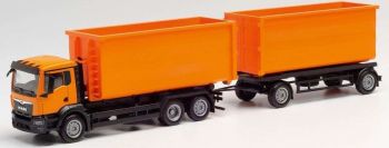 HER311380 - MAN TGX 6x2 avec benne déposable et remorque 2 Essieux
