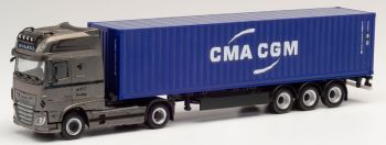 HER312042 - DAF XF SSC 4x2 HÖLZEL avec porte container et container 40 Pieds CMA/CGM