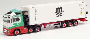 HER312615 - VOLVO FH Globettroter XL 6x4 avec porte container 3 Essieux et container MSC ENGER Transport