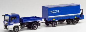 HER312783 - MAN TGS L E6c porteur benne 4x2 avec remoruqe 2 Essieux TWH