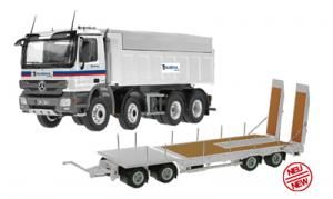 NZG802/02 - MB Actros MP3 8x4 Benne avec Remorque NOOTEBOOM EUROVIA