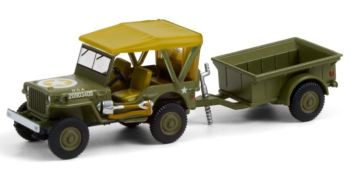 GREEN32220-A - JEEP WILLYS MB avec remorque 1943 sous Blister