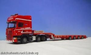 LIT1533 - SCANIA R Topline avec Semi porte engins 4 Essieux - Rampes fournies