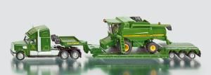 SIK1851 - Camion 6x4 Avec Porte-engins surbaissée et Moissonneuse JOHN DEERE 9680i Ech:1/87