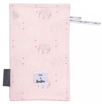 DC3766-3 - MON SAC A DOUDOU en coton - rose motifs éléphants