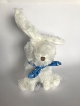 DC3818-06 - Lapin chouchou doudou avec foulard bleu clair à étoiles