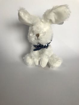 DC3818-05 - Lapin chouchou doudou avec foulard bleu foncé à étoiles