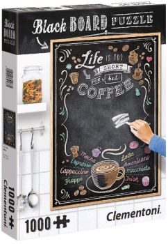 CLE39466 - Puzzle 1000 Pièces BlackBoard Coffee – 50x69 cm