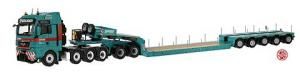 NZG822/01 - MAN TGX 8x4 avec Dolly et Surbaissée NOOTEBOOM PENDEL 5 Essieux GRUBER