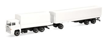 HER320726 - SCANIA 141 6x4 avec caisse et remorque 1+2 essieux