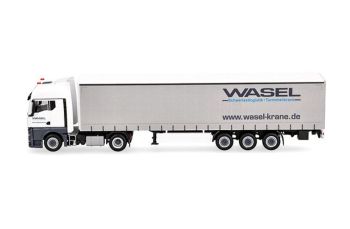 HER321235 - MAN TGX GX 4x2 avec remorque à rideaux 3 essieux WASEL