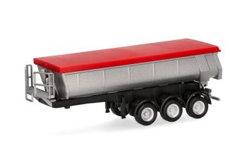 HER076906-002 - Benne thermique 3 essieux argent à bâche rouge