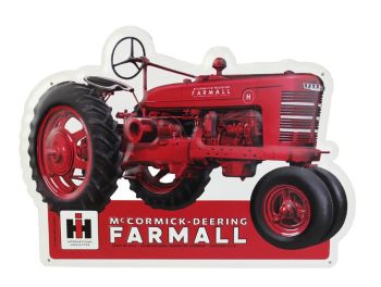 42055 - Plaque métallique gaufrée McCORMICK-Deering FARMALL - 45x32 cm