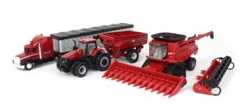 ERT44384 - Ensemble de Moissonneuse CASE IH 8250 tracteur CASE IH 340 remorque à grain et Camion remorque CASE IH