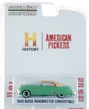 GREEN44970-DVERT - BUICK Roadmaster converticle avec jantes vertes 1949 de la serie TV American Pickers 2010 sous blister