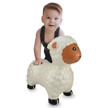 Animal sautillant mouton Blanc avec pompe