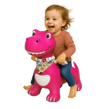 JAM466008 - Animal rebondissant Dino avec ailes HoppyDoo rose avec pompe