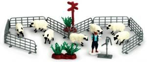 NEW05485H - Lot de 7 Moutons avec Barrières et Accessoires