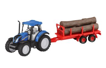 JAM460530 - NEW HOLLAND T5.120 avec remorque porte tronc