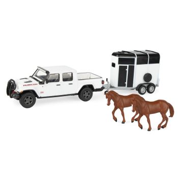 ERT47366 - JEEP Gladiator Rubicon avec van et chevaux