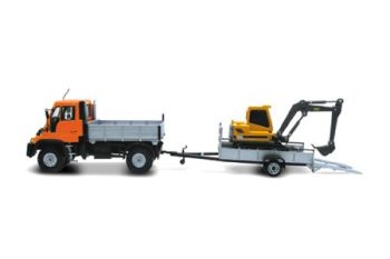 CAR04822 - MERCEDES UNIMOG Avec Remorque et Pelle