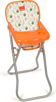 Chaise haute pour poupée tissus jungle