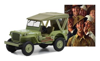 GREEN54080-B - Willys MB JEEP 1945 U.S. Army de la série NORMAN ROCKWELL sous blister