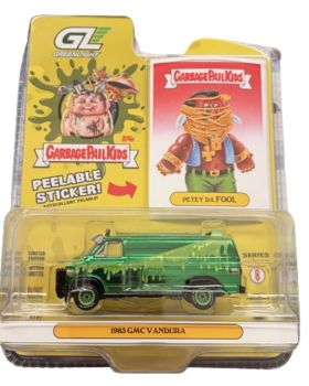 GREEN54120-A-VERT - GMC Vandura 1983 vert - PETEY DA FOOL de la série GARBAGE PAIL KIDS sous blister