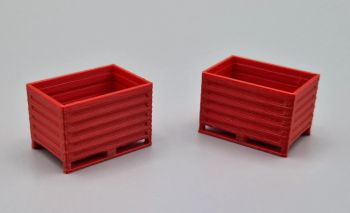 MSM5470/03 - 2 Bacs à matériel fermé Rouge - L.24 x l.16 x H.16 mm