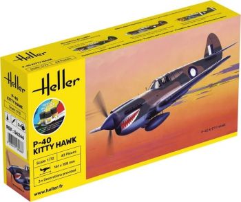 HEL56266 - Kit de démarrage avec peinture et accessoires - CURTISS P-40 Kitty Hawk à assembler