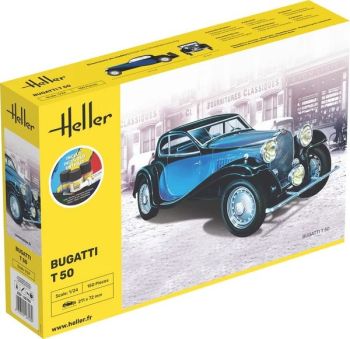 HEL56706 - Kit de démarrage avec peinture et accessoires - BUGATTI T50 à assembler
