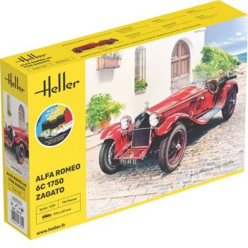 HEL56715 - Kit de démarrage avec peinture et accessoires - ALFA ROMEO 6C 1750 - ZAGATO à assembler