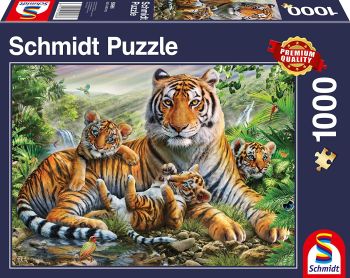 SCM58986 - Puzzle 1000 Pièces Tigresse et ses petits