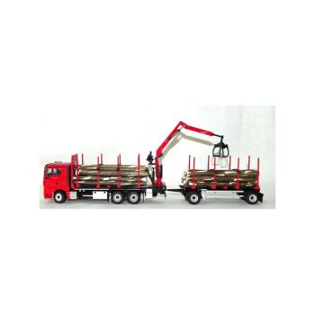 CON70183 - Grumier MERCEDES Actros 3 Essieux Avec remorque 2 Essieux et grue de déchargement.