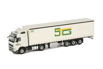 WSI9611 - VOLVO FH12 Globetrotter 4x2 Avec semi 3 Essieux Bachéé "STG"