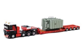 WSI410002 - DAF XF 95 SC 6X4 Avec remorque porte engins 4 Essieux col de cygne et transfo MAMMOET
