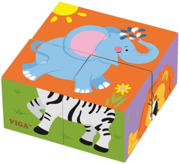 VIG50836 - 6 puzzles cube en bois