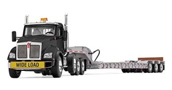 FIGE50-3391 - KENWORTH T880 avec porte engin 3 essieux gris