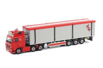 WSI10010 - VOLVO FH Globettrotter XL Avec remorque a fond mouvant 3 Essieux