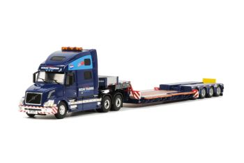 WSI9415 - VOLVO VN 780 6x2 Avec remorque porte engins 4 Essieux Col de cygne
