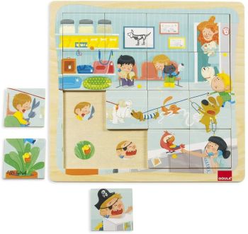 GOA53046 - Puzzle en bois 16 pièces chez le vétérinaire