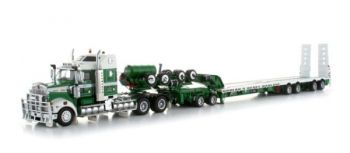 twh9009 - DRAKE KENWORTH T908 6x4 VERT Avec DOLLY 4x8 et porte engins VERT 4 Essieux