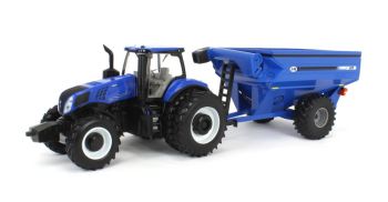 ERT61028 - NEW HOLLAND Genesis T8.355 avec remorque à grain J&amp;M