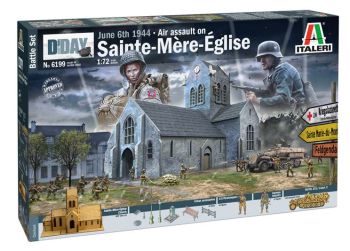 ITA6199 - Coffret de Bastaille - Bataille de Normandie Sainte-Mére-Eglise 6 Juin 1944 à assembler et à peindre