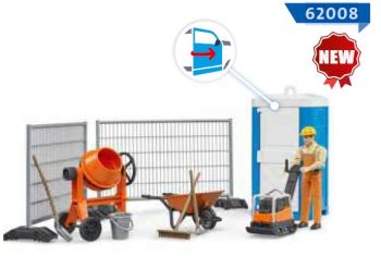 BRU62008 - Coffret d'accessoires de chantier avec personnage