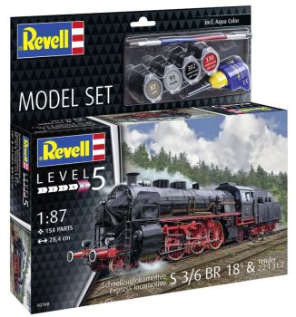 REV62168 - MODEL SET - Locomotive Express S3/6 BR 18 avec Tender à assembler avec peinture