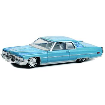 GREEN63030-E - CADILLAC Coupe Deville 1972 California Lowriders bleu métallique vendue sous blister