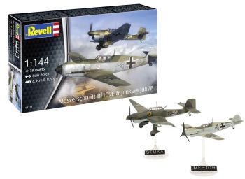 REV63770 - MODEL SET - 2 avions militaires MESSERSCHMITT Bf109E & Junkers à assembler avec peinture