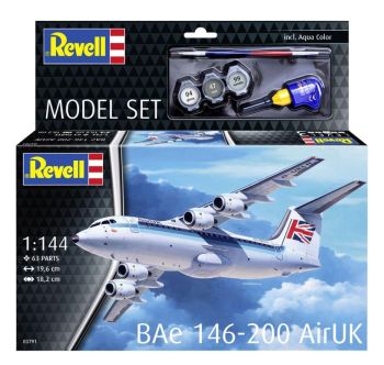 REV63791 - MODEL SET - Avion  Bae 146-200 - AirUK à assembler avec peinture