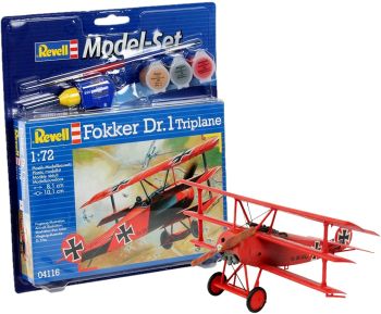 REV64116 - Model set Fokker DR.1 Triplane avec peinture à assembler